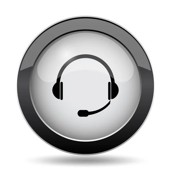 Headphones Icon Internet Button White Background — Stock Photo, Image