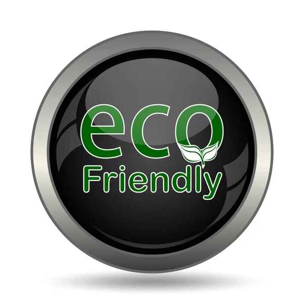Eco Friendly Icono Botón Internet Sobre Fondo Blanco — Foto de Stock
