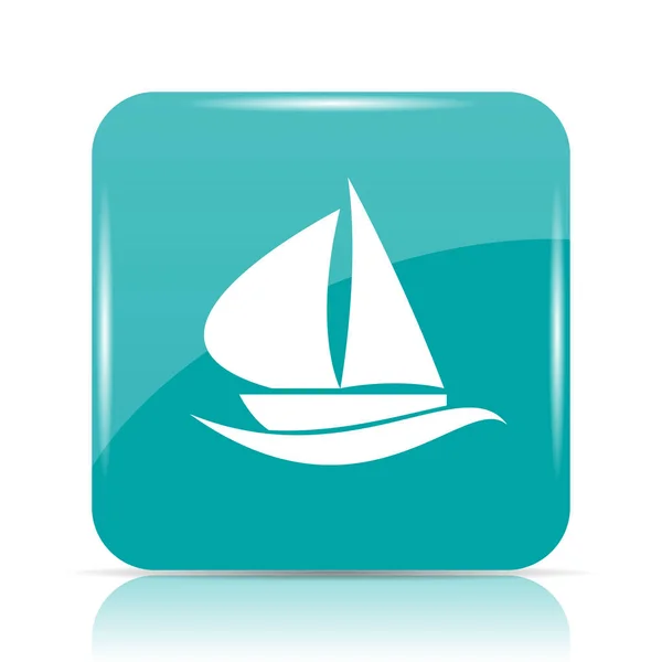 Sailboat Icon Internet Button White Background — Stock Photo, Image