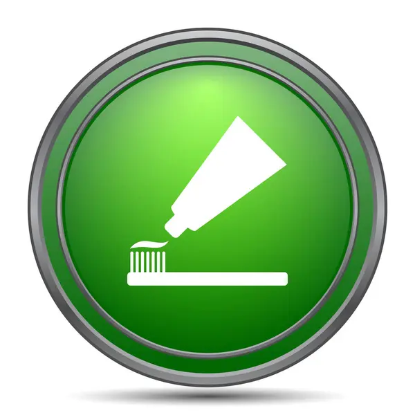 Yapıştır Fırça Simgesini Diş Beyaz Arka Plan Üzerinde Internet Düğmesi — Stok fotoğraf