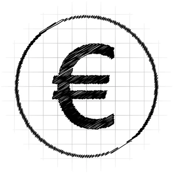 Euro Icon Internet Button White Background — Stock Photo, Image