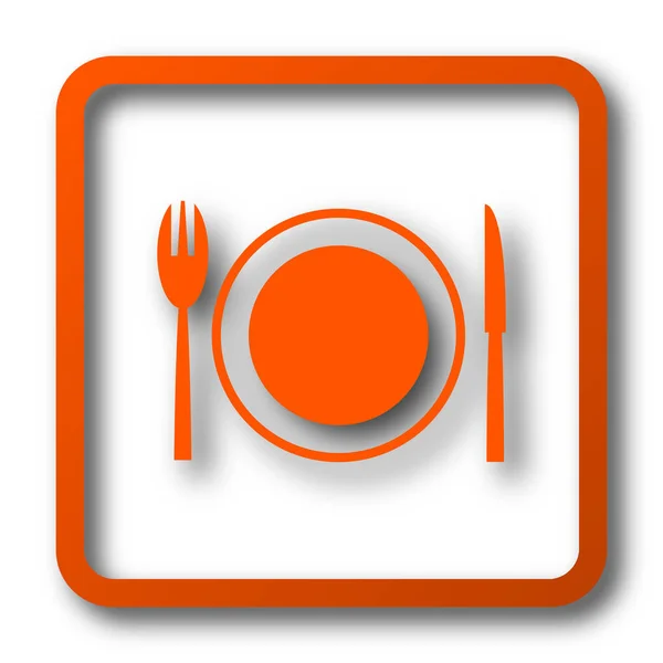 餐厅图标 白色背景上的互联网按钮 — 图库照片