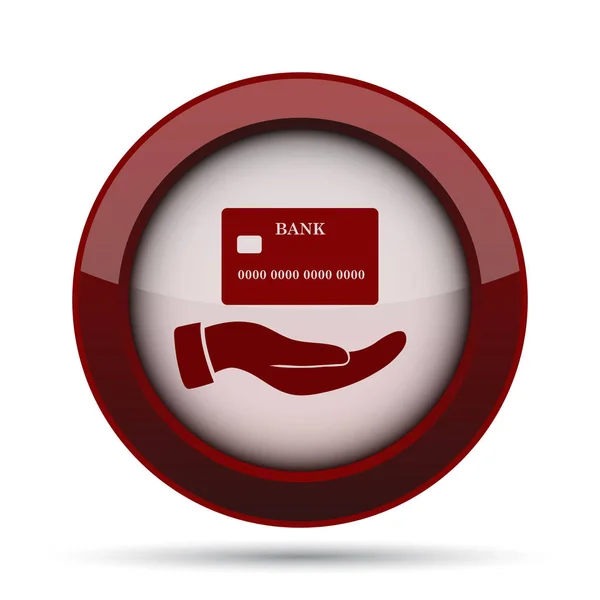 Hand Holding Credit Card Icon Internet Button White Background — Stock Photo, Image