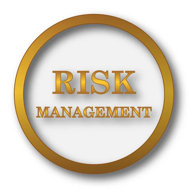 Risk management icon. Internet button on white background