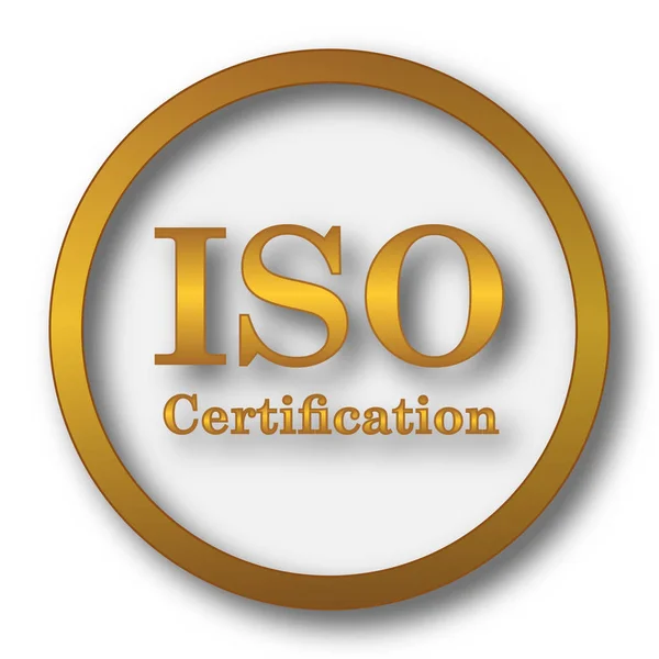 ISO certification icon. Internet button on white background