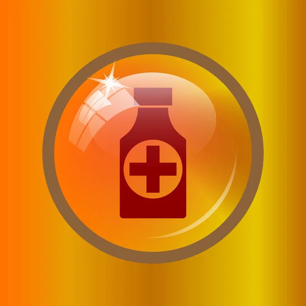 Pills Bottle Icon Internet Button Colored Background — Stock Photo, Image