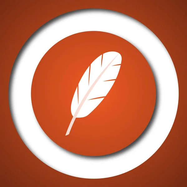 Feather icon. Internet button on white background.