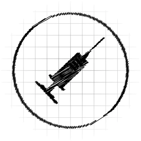 注射器图标 白色背景上的互联网按钮 — 图库照片