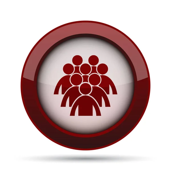 Икона Группы Людей Кнопка Интернет Белом Фоне — стоковое фото