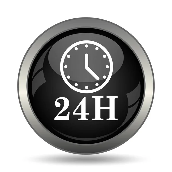 Icono Del Reloj 24H Botón Internet Sobre Fondo Blanco —  Fotos de Stock
