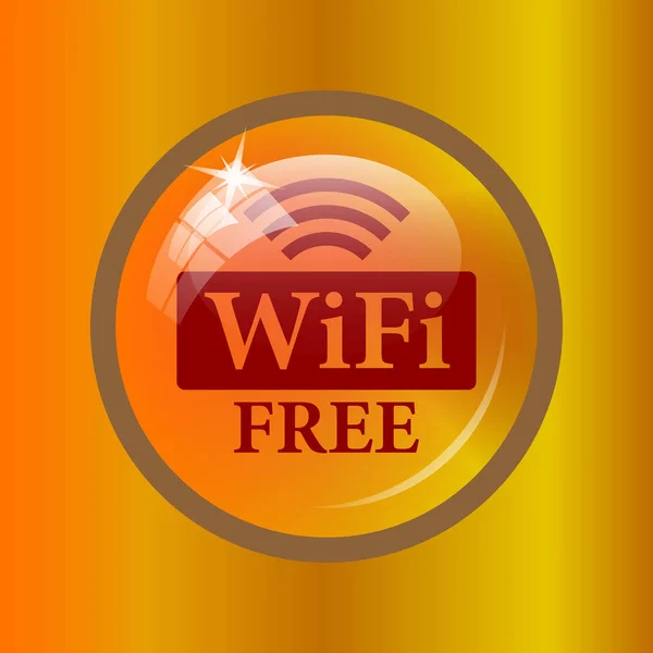 WIFI free icon. Internet button on colored background.