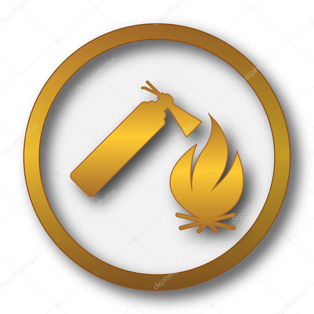 Fire icon. Internet button on white background