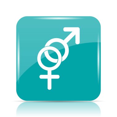 Seks simgesi. Beyaz arka plan üzerinde Internet düğmesi