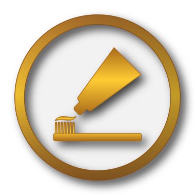 Yapıştır ve fırça simgesini diş. Beyaz arka plan üzerinde Internet düğmesi