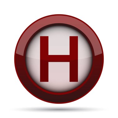 Hastane simgesi. Beyaz arka plan üzerinde Internet düğmesi.