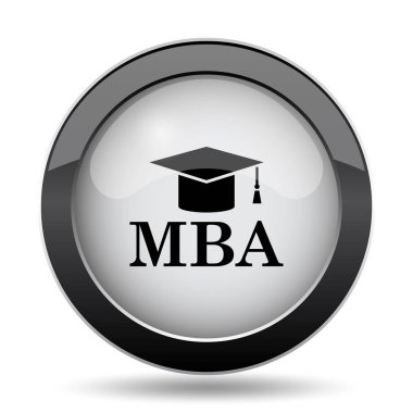 MBA simgesi. Beyaz arka plan üzerinde Internet düğmesi