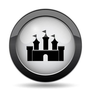 Kale simgesi. Beyaz arka plan üzerinde Internet düğmesi