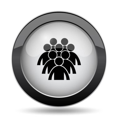 İnsanlar simge grubu. Beyaz arka plan üzerinde Internet düğmesi
