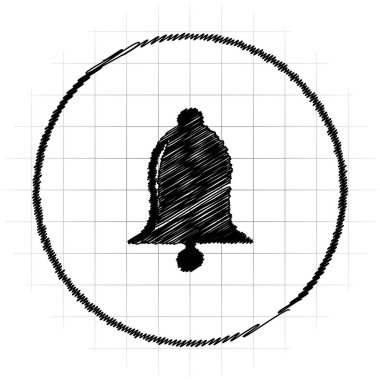 Zil simgesini. Beyaz arka plan üzerinde Internet düğmesi