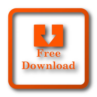 Ücretsiz indir simgesi. Beyaz arka plan üzerinde Internet düğmesi