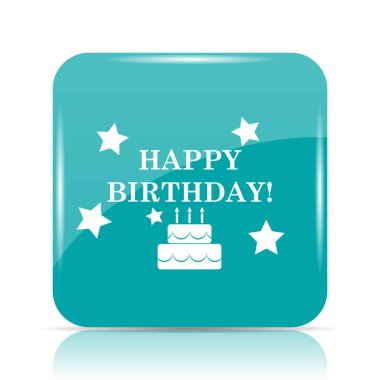 İyi ki doğdun simgesi. Beyaz arka plan üzerinde Internet düğmesi