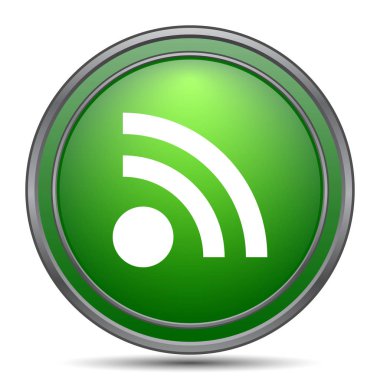 RSS işareti simgesi. Beyaz arka plan üzerinde Internet düğmesi