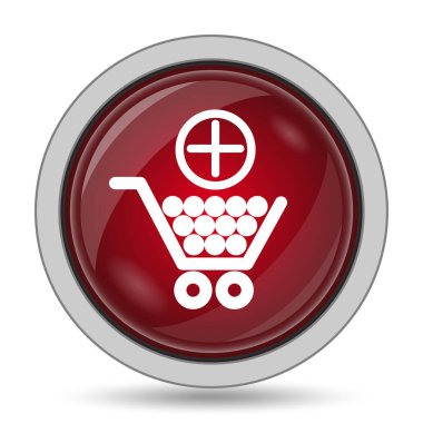 Alışveriş Sepeti simgesini ekleyin. Beyaz arka plan üzerinde Internet düğmesi