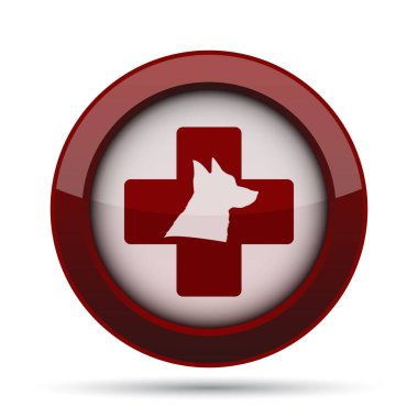 Veteriner simgesi. Beyaz arka plan üzerinde Internet düğmesi.