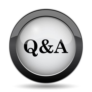 Q&A simgesi. Beyaz arka plan üzerinde Internet düğmesi