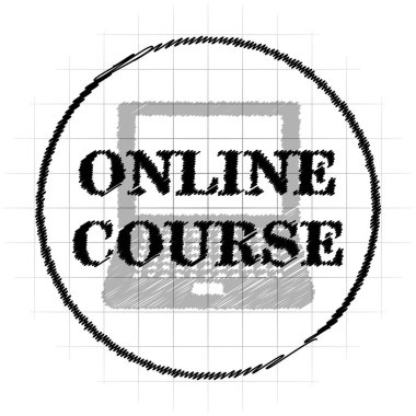 Online ders simgesi. Beyaz arka plan üzerinde Internet düğmesi