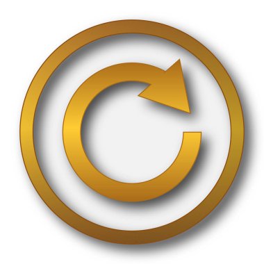 Bir ok simgesi yeniden yükleyin. Beyaz arka plan üzerinde Internet düğmesi