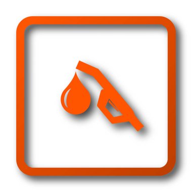 Benzin pompa meme simgesi. Beyaz arka plan üzerinde Internet düğmesi