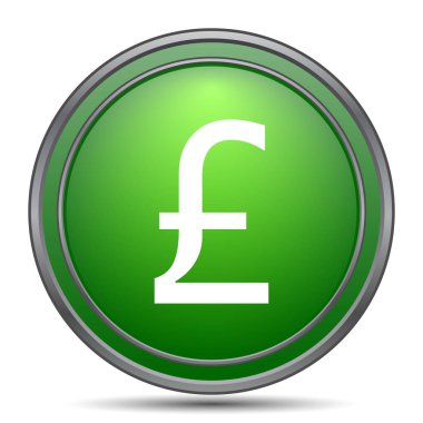 pound simgesi. Beyaz arkaplanda internet düğmesi