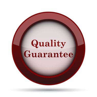 Kalite garantisi simgesi. Beyaz arka plan üzerinde Internet düğmesi.