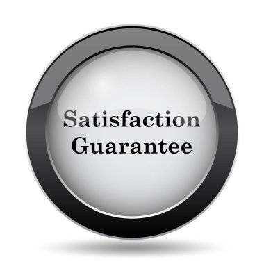 Memnuniyet garantisi simgesi. Beyaz arka plan üzerinde Internet düğmesi