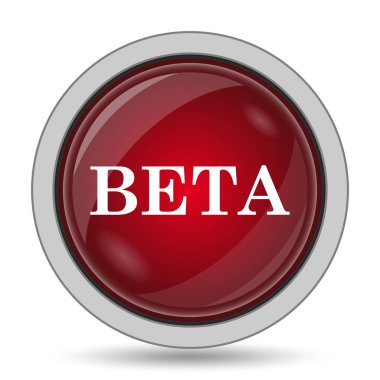 Beta simgesi. Beyaz arka plan üzerinde Internet düğmesi