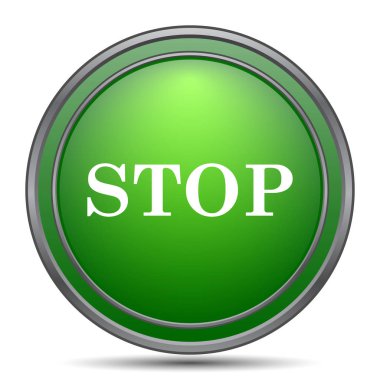 Simge durdurmak. Beyaz arka plan üzerinde Internet düğmesi