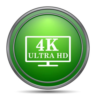 4 k ultra Hd simgesi. Beyaz arka plan üzerinde Internet düğmesi