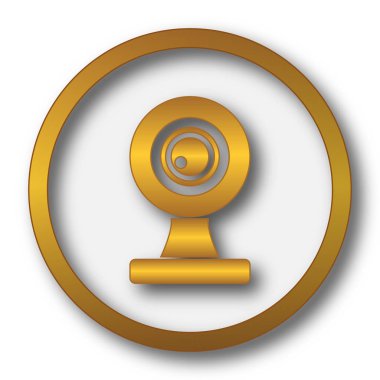 Webcam kutsal kişilerin resmi. Beyaz arka plan üzerinde Internet düğmesi