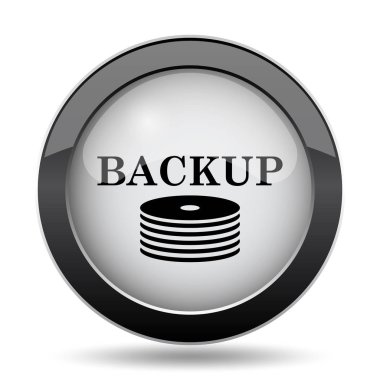 Yedekleme simgesi. Beyaz arka plan üzerinde Internet düğmesi