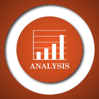 Analiz simgesi. Beyaz arka plan üzerinde Internet düğmesi.