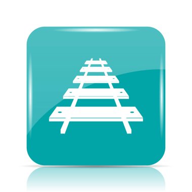 Demiryolu yol simgesi. Beyaz arka plan üzerinde Internet düğmesi