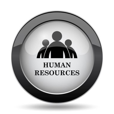 İnsan kaynakları simgesi. Beyaz arka plan üzerinde Internet düğmesi