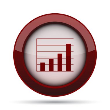 Grafik barlar simgesi. Beyaz arka plan üzerinde Internet düğmesi.
