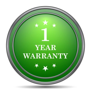 1 yıl garanti simgesi. Beyaz arka plan üzerinde Internet düğmesi