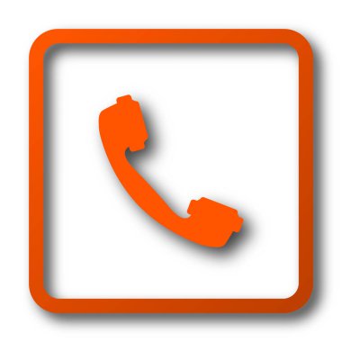 Telefon simgesi. Beyaz arka plan üzerinde Internet düğmesi