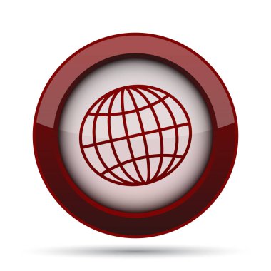 Küre simgesi. Beyaz arka plan üzerinde Internet düğmesi.