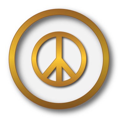 Barış simgesi. Beyaz arka plan üzerinde Internet düğmesi