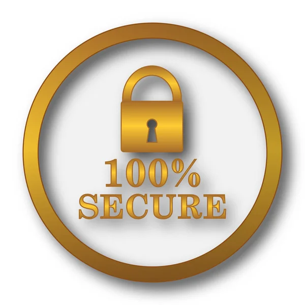 100 安全图标 白色背景上的互联网按钮 — 图库照片