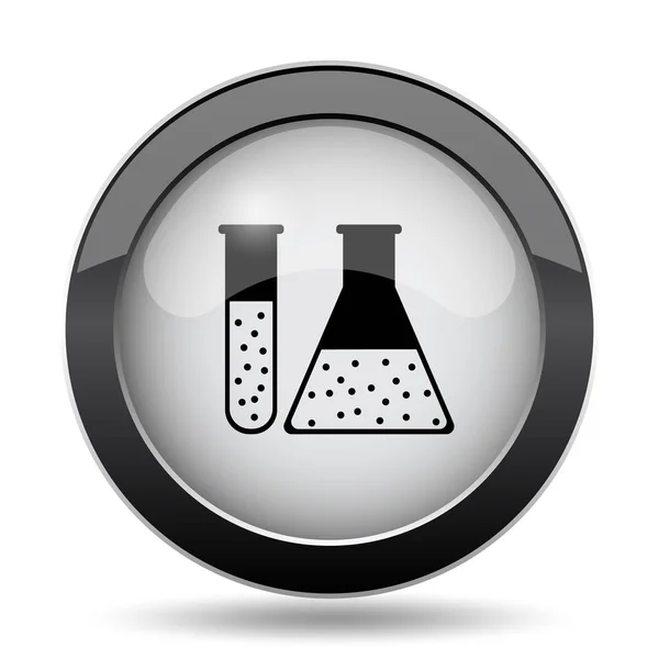 Ikona Zestaw Chemika Przycisk Internet Białym Tle — Zdjęcie stockowe